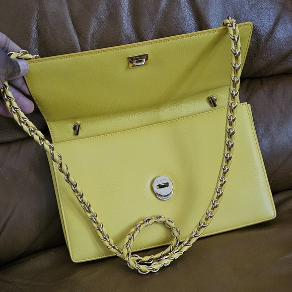 Women's Salvatore Ferragamo Yellow Vara Chain Crossbody Bag - Picture 10 of 16